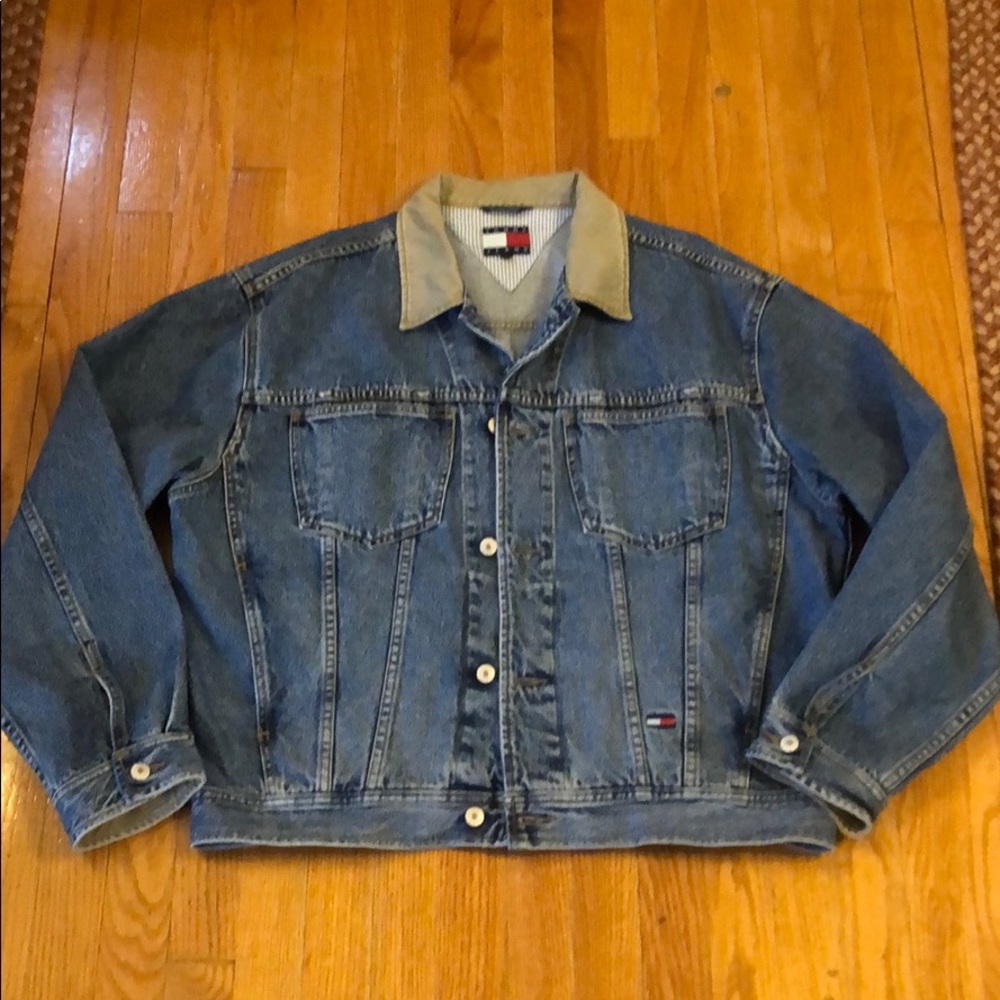 Vintage Tommy Hilfiger logo jean jacket size L